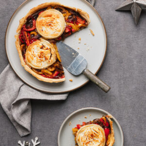 Roasted Pepper & Goats Cheese Tart (V)